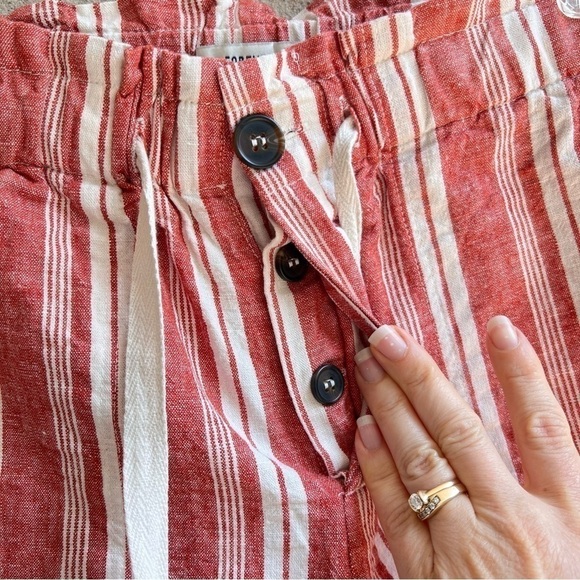 Forever 21 Striped Linen Blend Striped Shorts Sz M - Picture 2 of 7